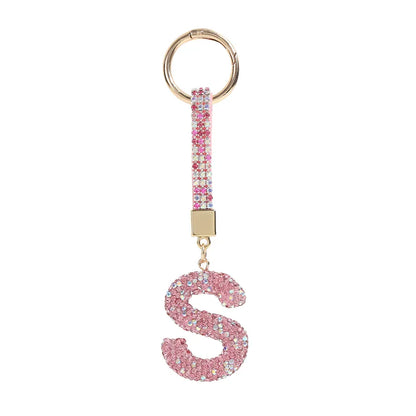 Hot Letter Keychain Full Diamond Car Key Pendant Diamond Bag Keychain