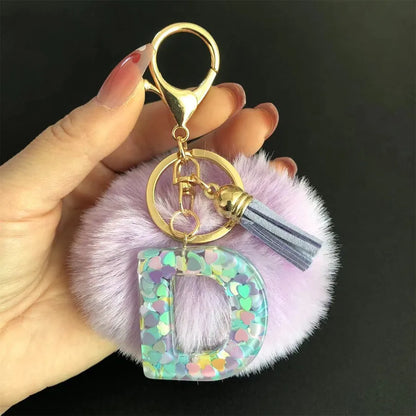 Cute Simple Style Letter Hairball Resin Unisex Bag Pendant Keychain