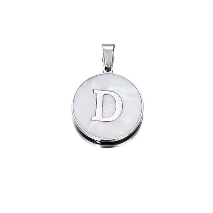 1 Piece 22mm Hole 4~4.9mm 304 Stainless Steel Fritillary Letter Pendant Jewelry Accessories