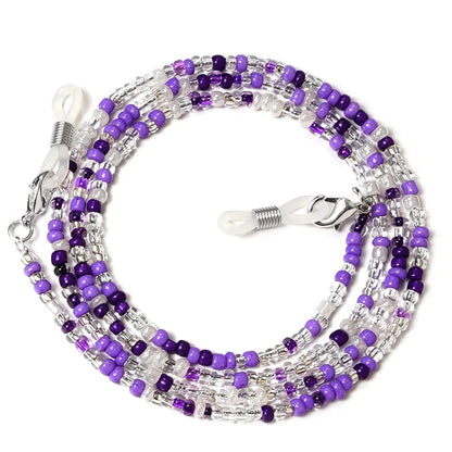 Amazon European and American wind mask chain color beaded chain Women's personality simple glasses chain star face mask rope