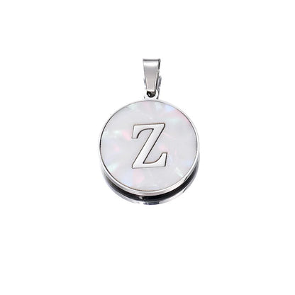 1 Piece 22mm Hole 4~4.9mm 304 Stainless Steel Fritillary Letter Pendant Jewelry Accessories