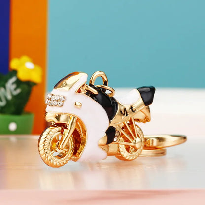 cute car metal diamond women's bag pendant keychain