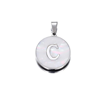 1 Piece 22mm Hole 4~4.9mm 304 Stainless Steel Fritillary Letter Pendant Jewelry Accessories