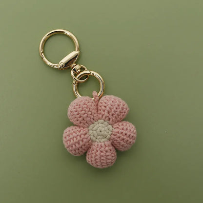 1 Piece Cute Flower Knit Women's Bag Pendant Keychain