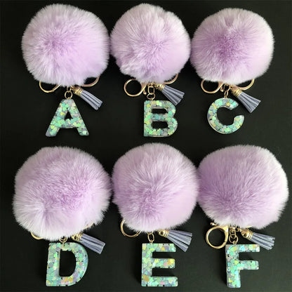 Cute Simple Style Letter Hairball Resin Unisex Bag Pendant Keychain