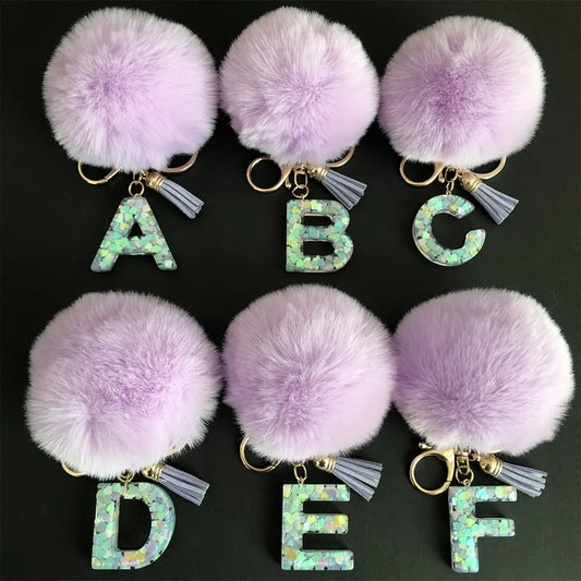 Cute Simple Style Letter Hairball Resin Unisex Bag Pendant Keychain