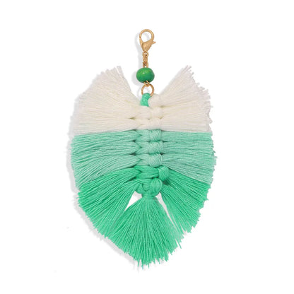bohemian holiday style new handmade cord woven colorful tassel pendant key chain wholesale