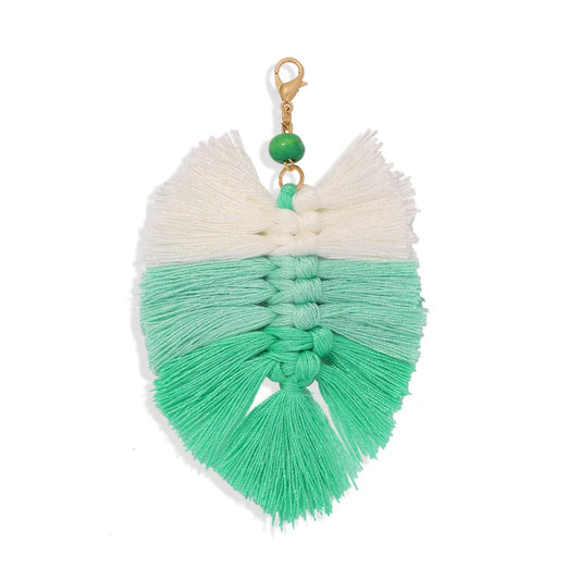 bohemian holiday style new handmade cord woven colorful tassel pendant key chain wholesale
