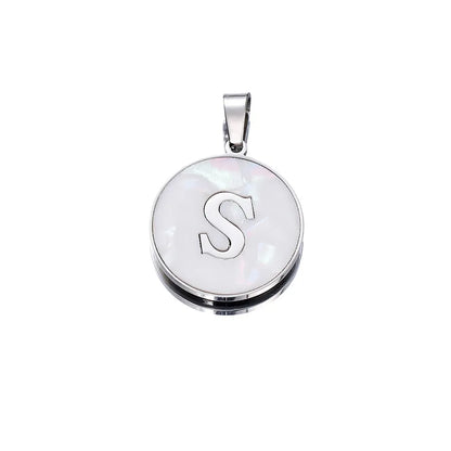 1 Piece 22mm Hole 4~4.9mm 304 Stainless Steel Fritillary Letter Pendant Jewelry Accessories
