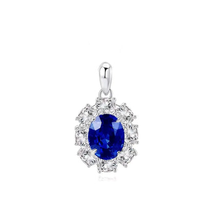 1 Piece 925 Sterling Silver Zircon White Gold Plated Platinum Plated Rhodium Plated Oval Pendant Jewelry Accessories