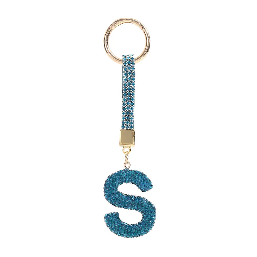 Hot Letter Keychain Full Diamond Car Key Pendant Diamond Bag Keychain