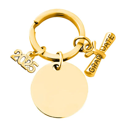 Basic Simple Style Round Letter Customization Laser Engraving 201 Stainless Steel Plating Unisex Bag Pendant Keychain