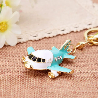 cute car metal diamond women's bag pendant keychain
