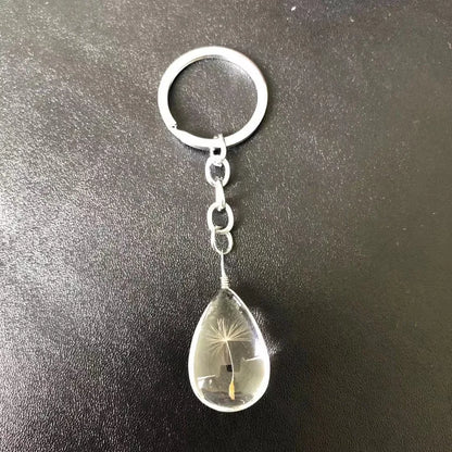 Pastoral Floral Glass Unisex Keychain