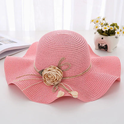 Women's Korean Style Flower Flowers Side Of Fungus Straw Hat