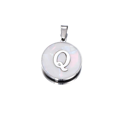 1 Piece 22mm Hole 4~4.9mm 304 Stainless Steel Fritillary Letter Pendant Jewelry Accessories