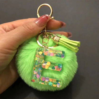 Simple Style Classic Style Letter Hairball Resin Unisex Bag Pendant Keychain