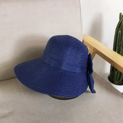 Women's Retro Solid Color Big Eaves Straw Hat