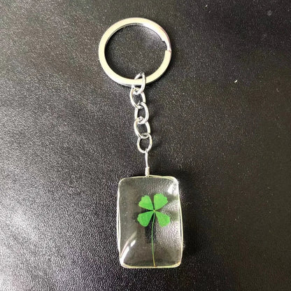 Pastoral Floral Glass Unisex Keychain