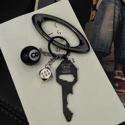 Oval Keychain High-value Accessories Mountaineering Buckle Design Fashion Accessories cleanfit Niche Waist Hanging Ornaments