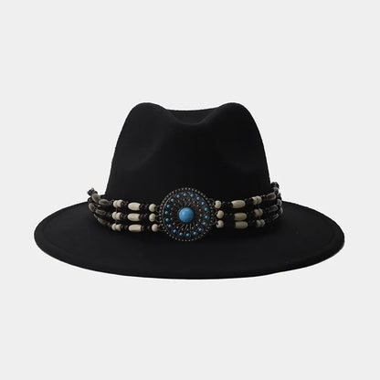women's elegant basic solid color big eaves fedora hat