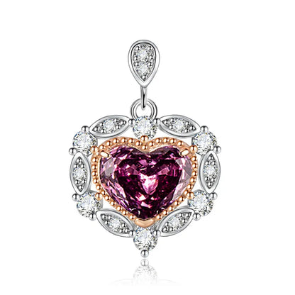 1 Piece Copper High Carbon Diamond Heart Shape Pendant