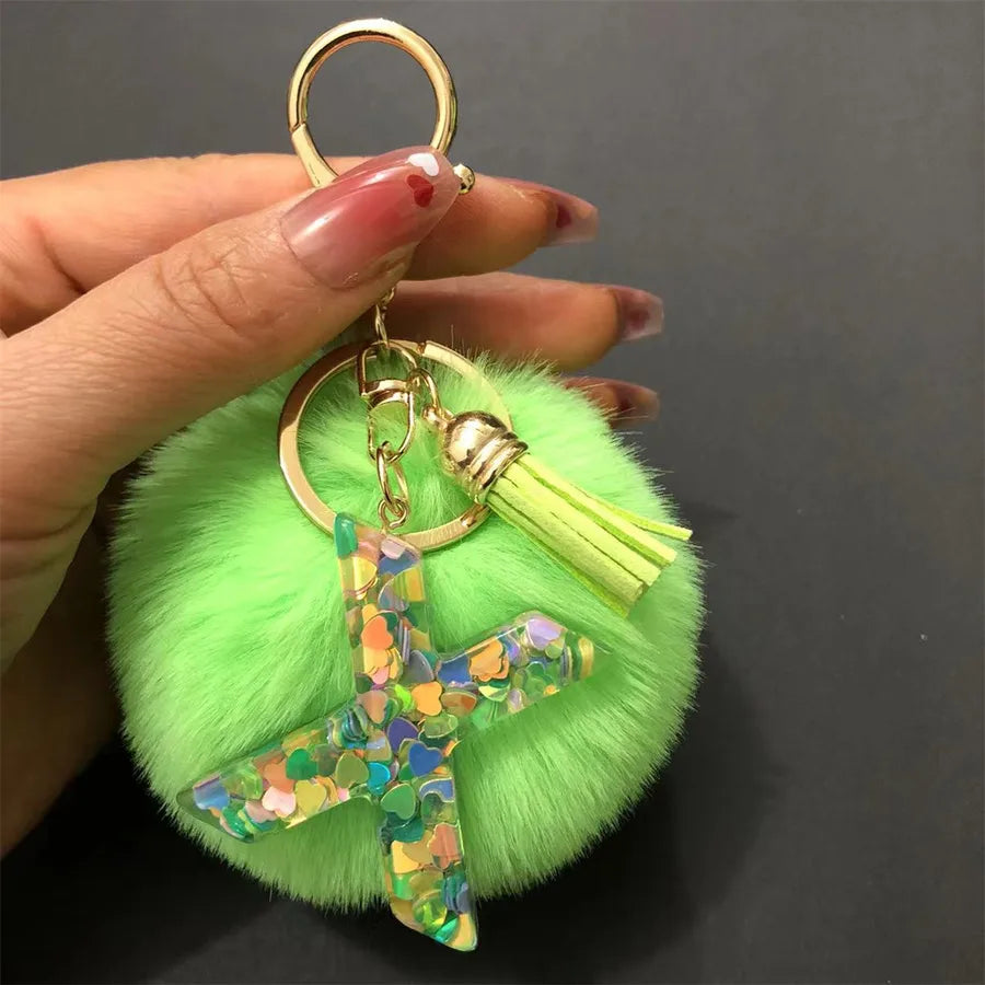 Simple Style Classic Style Letter Hairball Resin Unisex Bag Pendant Keychain