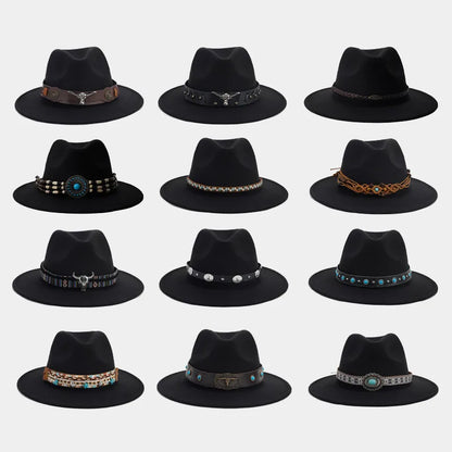 women's elegant basic solid color big eaves fedora hat