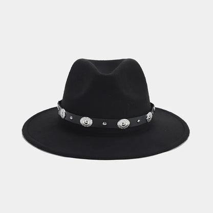 women's elegant basic solid color big eaves fedora hat