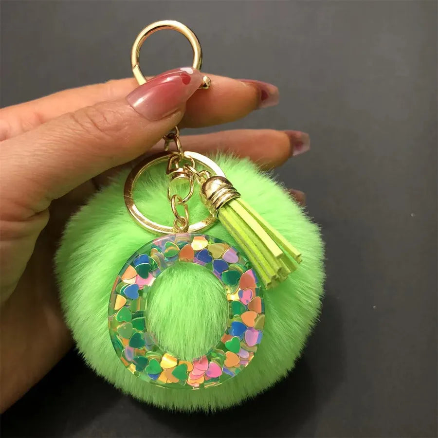Simple Style Classic Style Letter Hairball Resin Unisex Bag Pendant Keychain