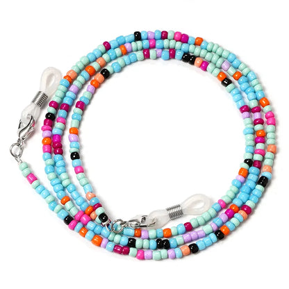 Amazon European and American wind mask chain color beaded chain Women's personality simple glasses chain star face mask rope