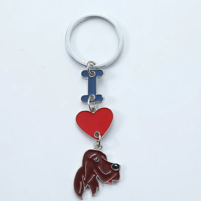 1 Piece Cute Letter Dog Heart Shape Zinc alloy Unisex Slip-on Keychain