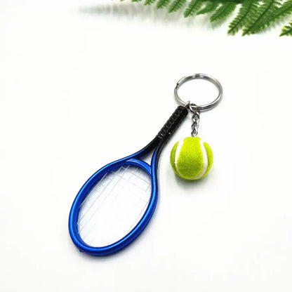 1 Piece Fitness Sports Tennis Racket Plastic Unisex Keychain