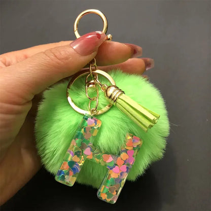 Simple Style Classic Style Letter Hairball Resin Unisex Bag Pendant Keychain
