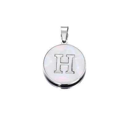 1 Piece 22mm Hole 4~4.9mm 304 Stainless Steel Fritillary Letter Pendant Jewelry Accessories