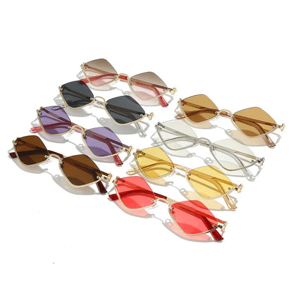 Simple Style Classic Style Solid Color Ac Polygon Full Frame Women's Sunglasses