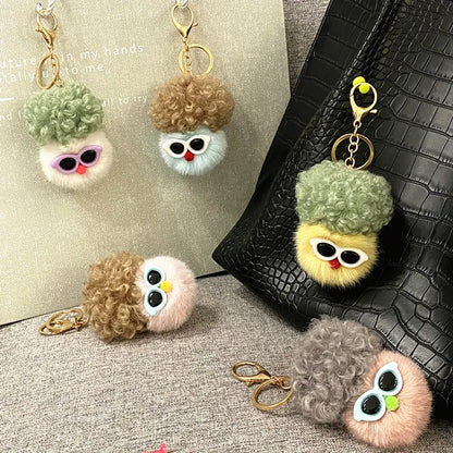 cute funny doll metal unisex bag pendant keychain