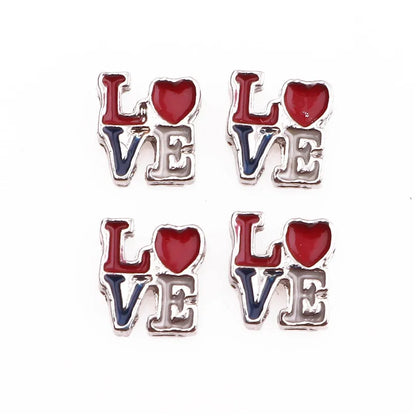 20 PCS/Package Alloy Color Block Heart Shape Beads