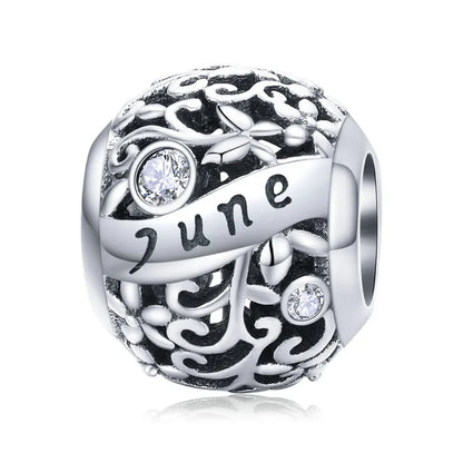1 Piece 925 Sterling Silver Birthstone Solid Color Jewelry Accessories