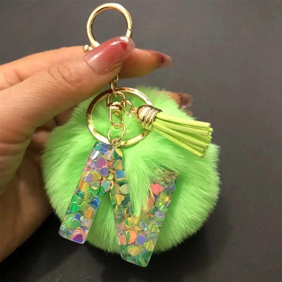 Simple Style Classic Style Letter Hairball Resin Unisex Bag Pendant Keychain