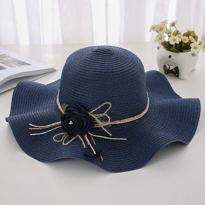 Women's Korean Style Flower Flowers Side Of Fungus Straw Hat
