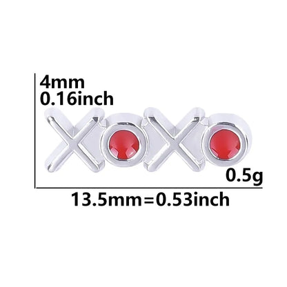 20 PCS/Package Alloy Color Block Heart Shape Beads