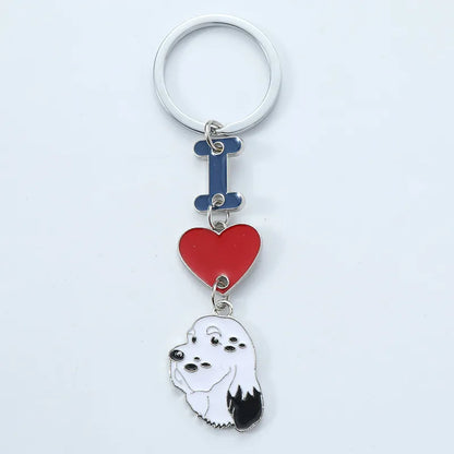 1 Piece Cute Letter Dog Heart Shape Zinc alloy Unisex Slip-on Keychain