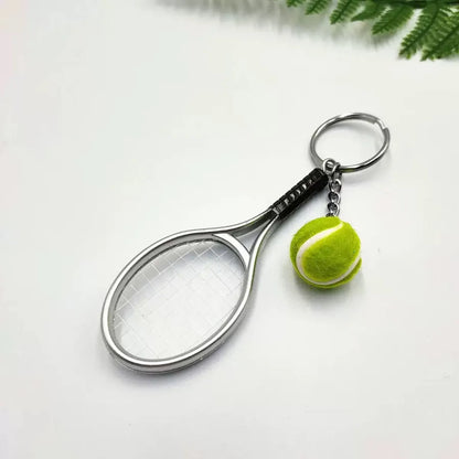 1 Piece Fitness Sports Tennis Racket Plastic Unisex Keychain