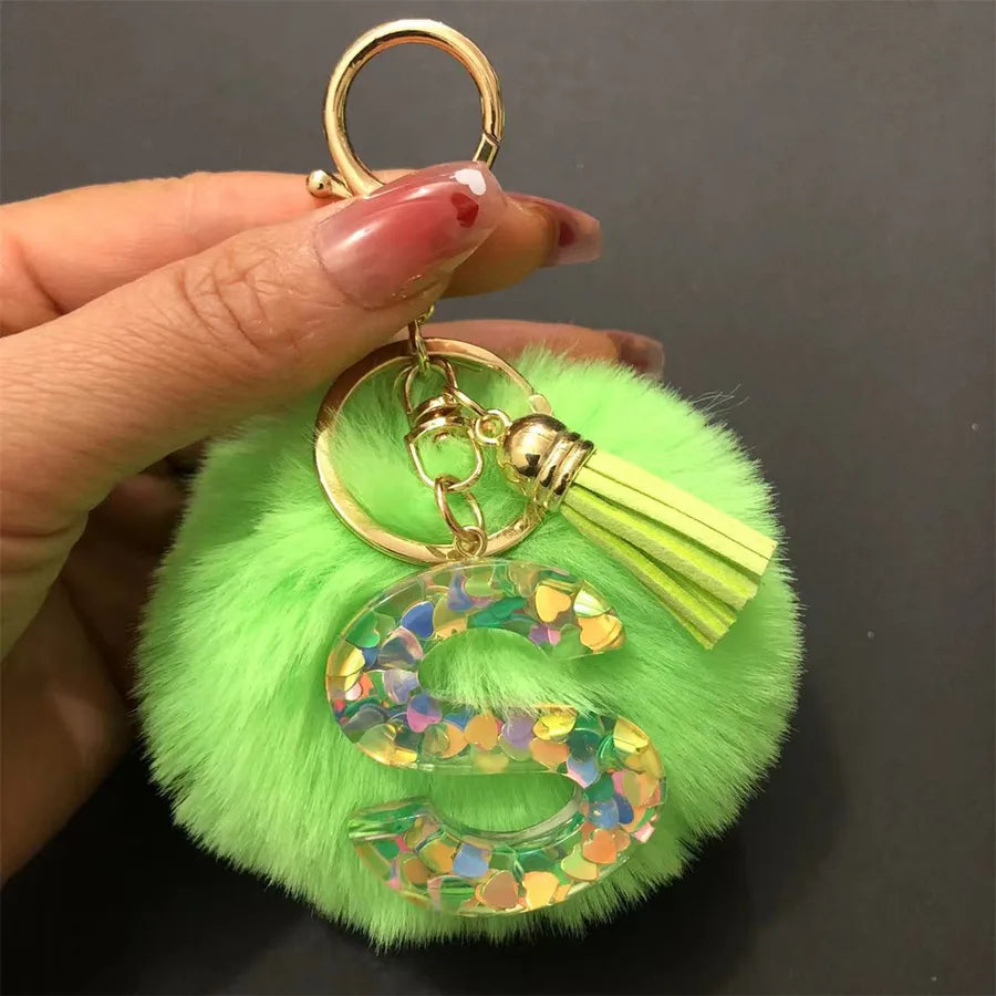 Simple Style Classic Style Letter Hairball Resin Unisex Bag Pendant Keychain