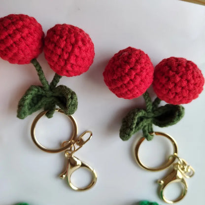 1 Piece Simple Style Fruit yarn Bag Pendant Keychain