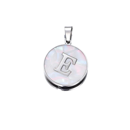 1 Piece 22mm Hole 4~4.9mm 304 Stainless Steel Fritillary Letter Pendant Jewelry Accessories