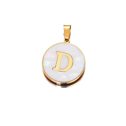 1 Piece 22mm Hole 4~4.9mm 304 Stainless Steel Fritillary Letter Pendant Jewelry Accessories