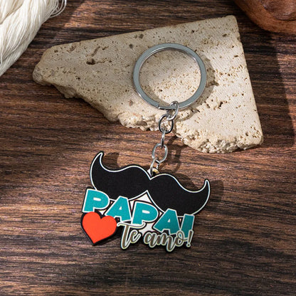 1 Piece Retro Classic Style Letter Wood Printing Thanksgiving Father'S Day Bag Pendant Keychain