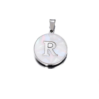 1 Piece 22mm Hole 4~4.9mm 304 Stainless Steel Fritillary Letter Pendant Jewelry Accessories